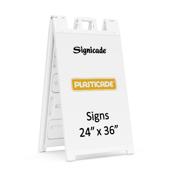 White Signicade Plasticade 'Signs 24" x 36"'