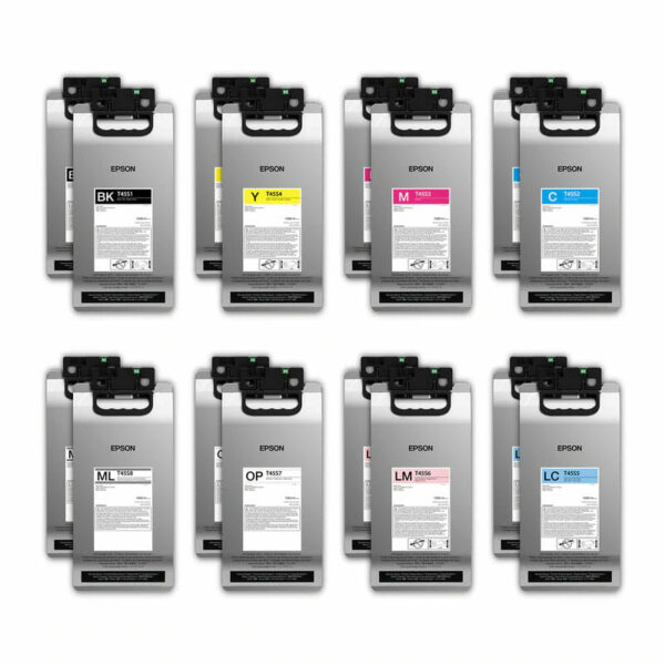 Set of 8 Epson T45S Ink; Black, Yellow, Magenta, Cyan, Optimizer, Light Magenta, Light Cyan - North Light Color