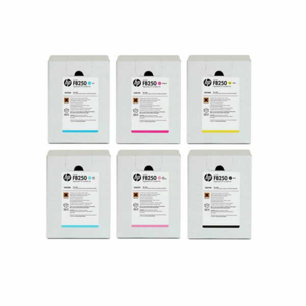 HP FB250 Ink Set of 6; Cyan, Magenta, Yellow, Light Cyan, Light Magenta, Black