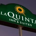 A photo of a backlit sign for LaQuinta Inn & Suites at night. The graphic of the sign was printed on Arlon Series 2500.